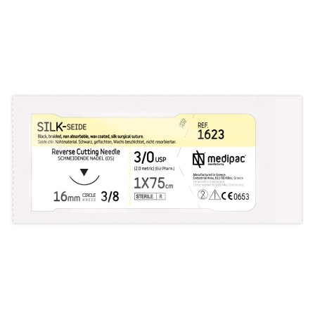 SILK 3/0, голка 16 мм, 3/8, зворотно-ріжуча, 75 см