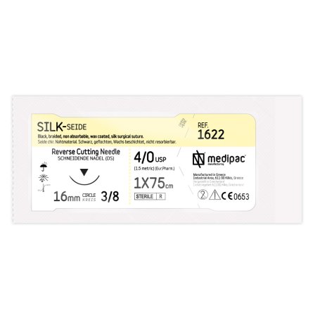 SILK 4/0, голка 16 мм, 3/8, зворотно-ріжуча, 75 см