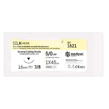 SILK 5/0, голка 16 мм, 3/8, зворотно-ріжуча, 45 см